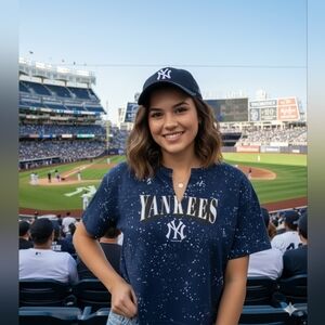 Women's Navy Yankees Crop Top  Size Large NWT | Wear by Erin Andrews